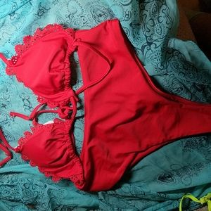 NWOT Shein Bikini Size Small Bright Red